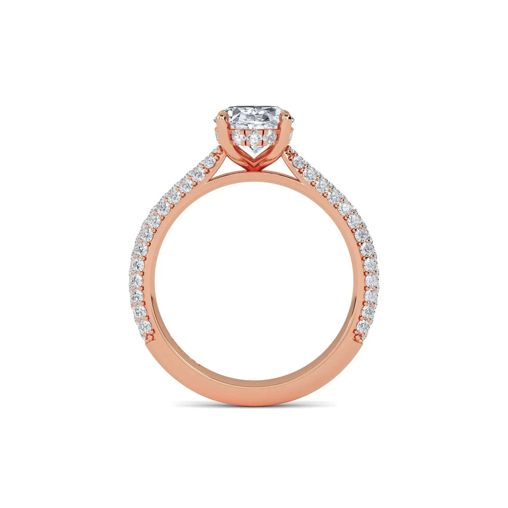 1.10ct Lab Grown Diamond Oval Hidden Halo Engagement Ring
