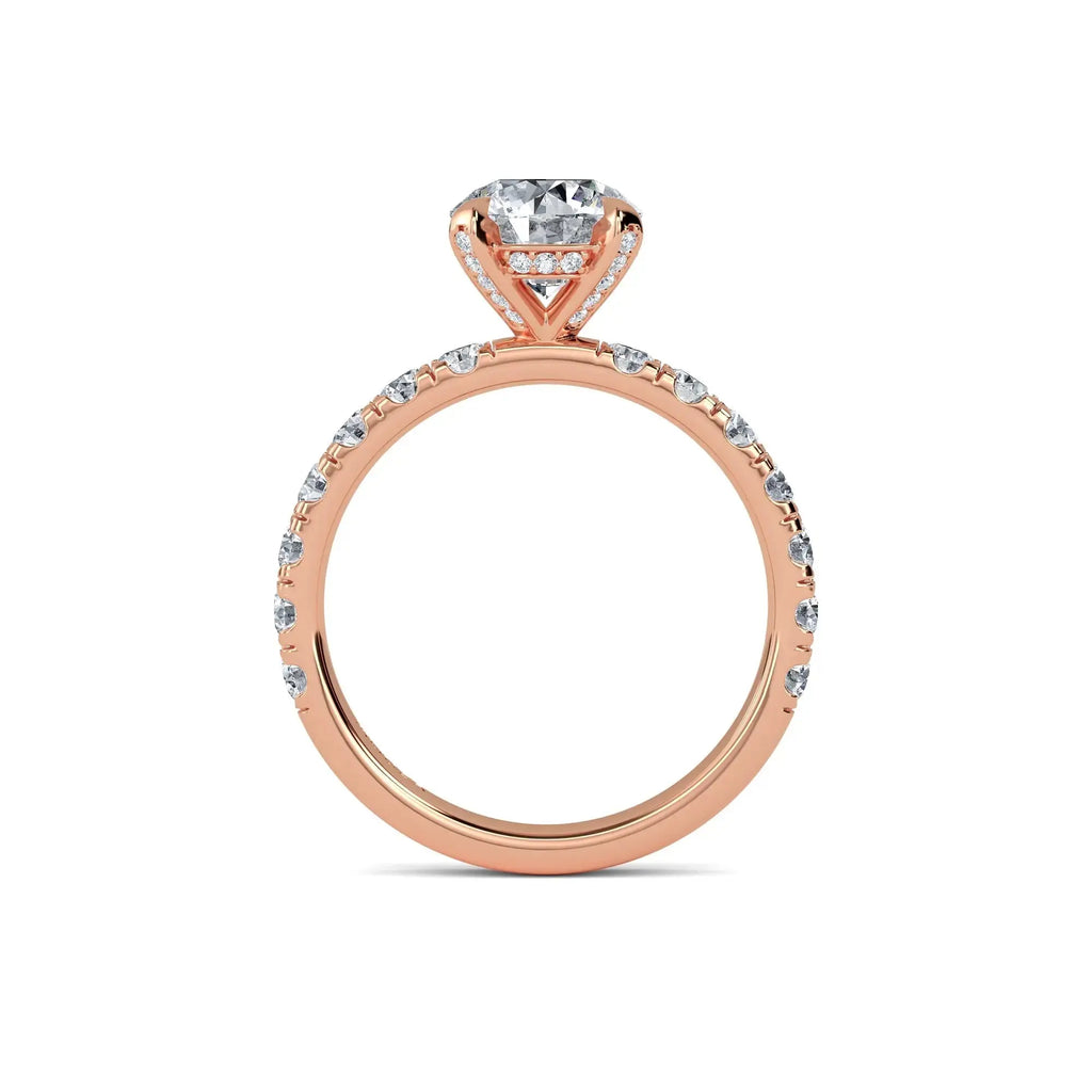 1.50 Carat Earth Mined Diamond Round Hidden Halo Engagement Ring