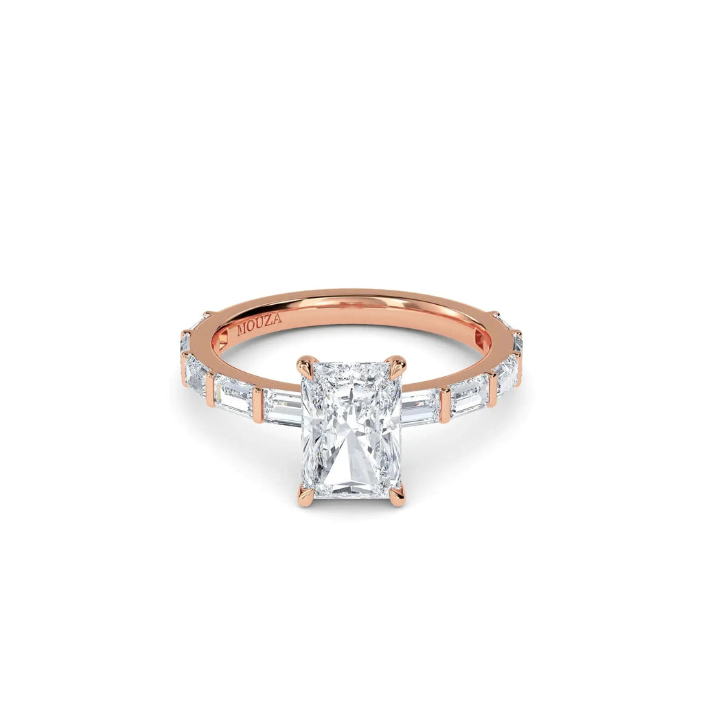 1.20ct Lab Grown Diamond Radiant Cut Diamond Band Engagement Ring