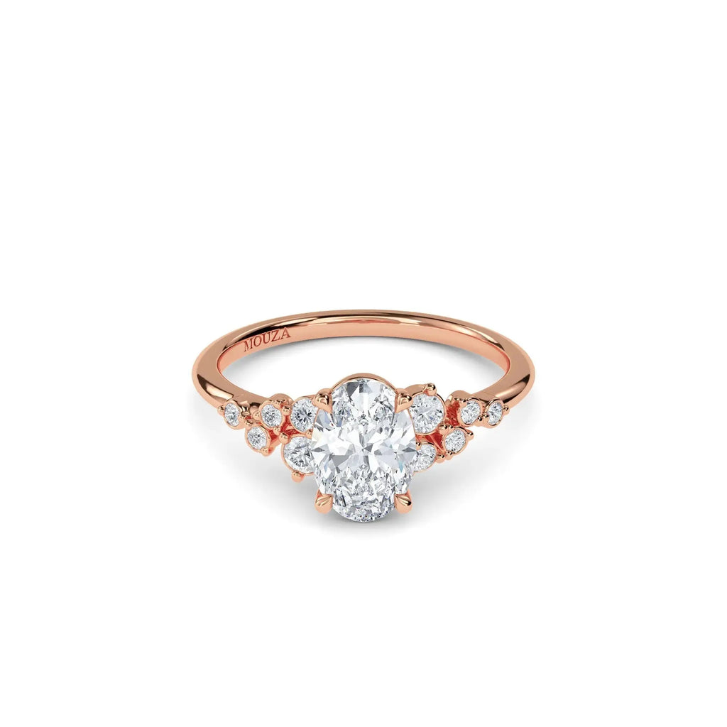 1.20ct Lab Grown Diamond Oval Trilogy Engagement Ring