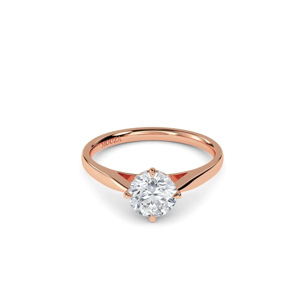 1.00ct Lab Grown Diamond Round Solitaire Hidden Halo Engagement Ring