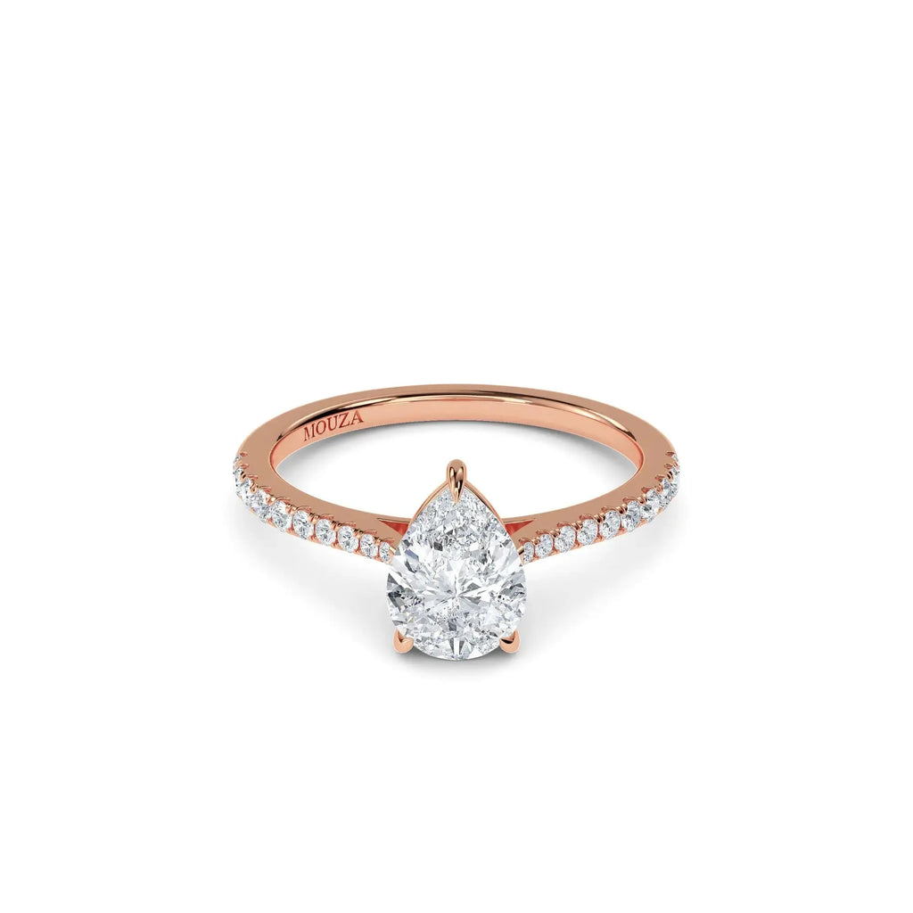 1.00ct Natural Diamond Pear Diamond Engagement Ring
