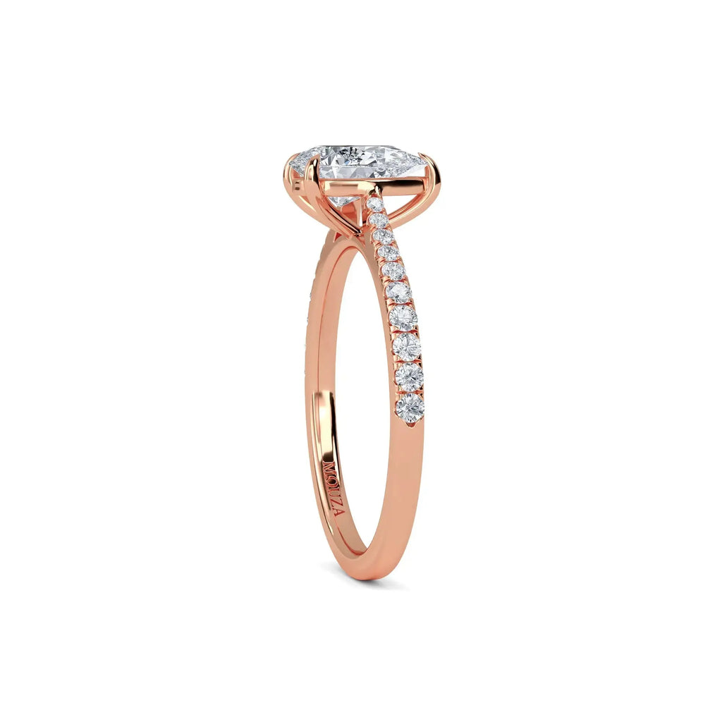 1.00ct Natural Diamond Pear Diamond Engagement Ring