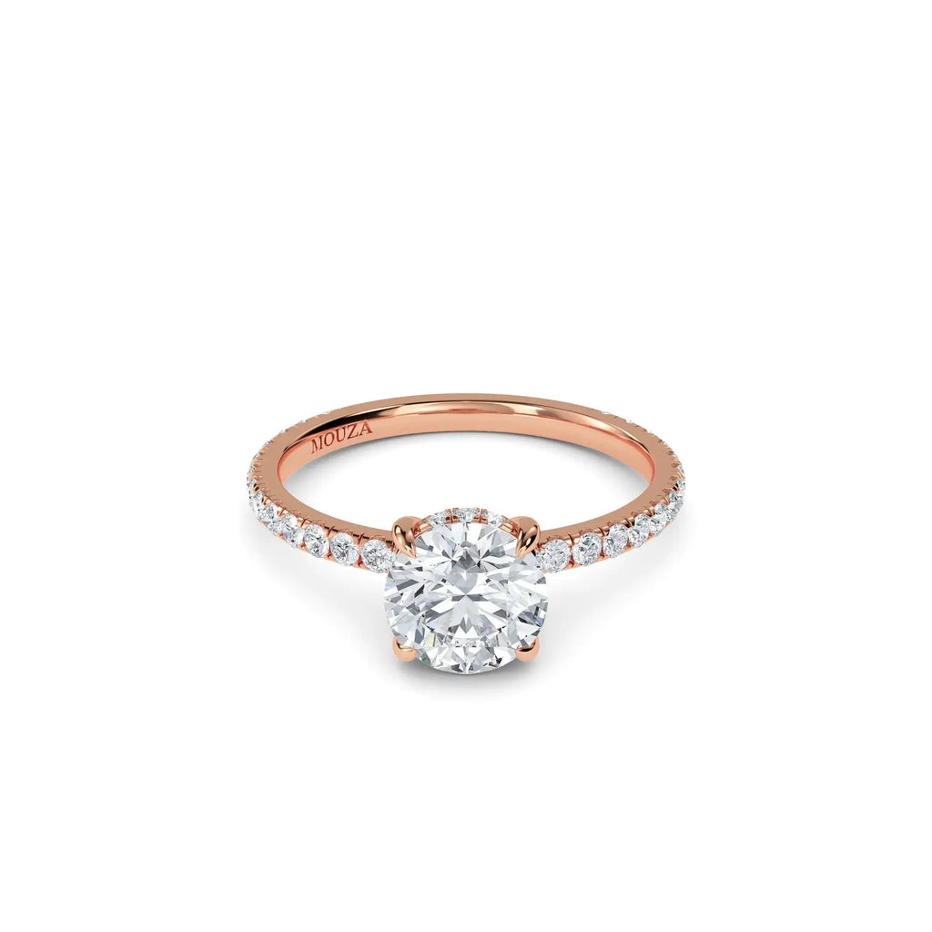 1.00ct Lab Grown Diamond Round Hidden Halo Engagement Ring