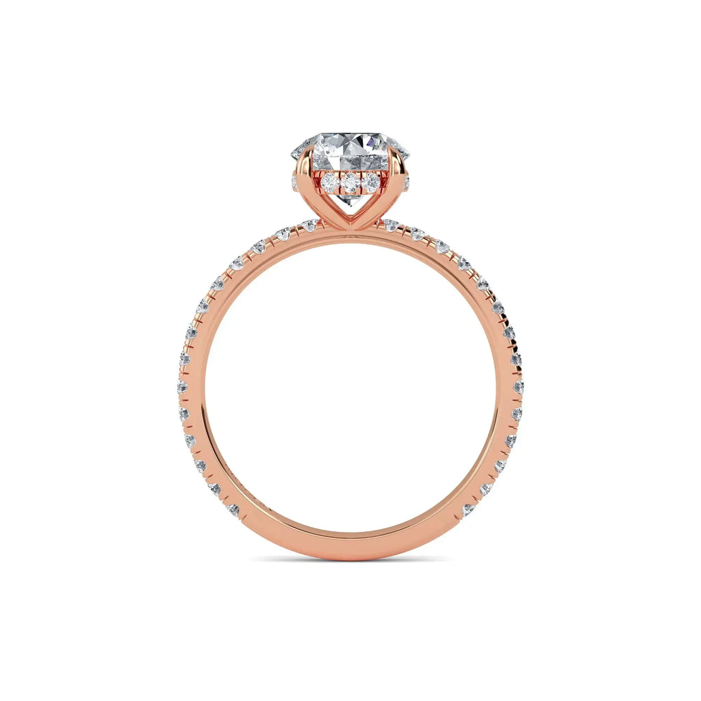 1.00ct Lab Grown Diamond Round Hidden Halo Engagement Ring