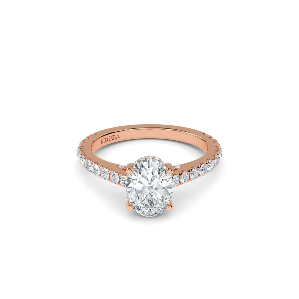 1.20ct Lab Grown Diamond Oval Hidden Halo Engagement Ring