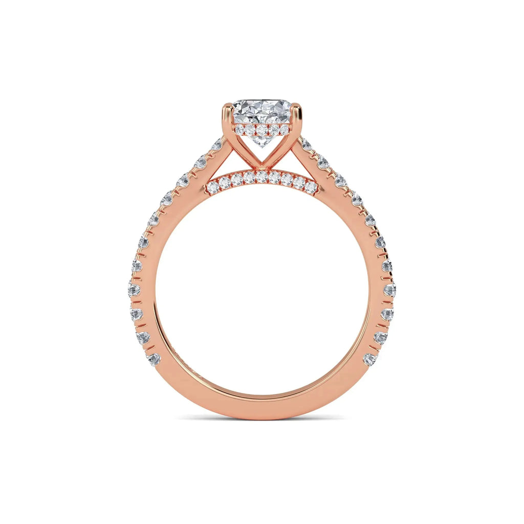 1.20ct Lab Grown Diamond Oval Hidden Halo Engagement Ring