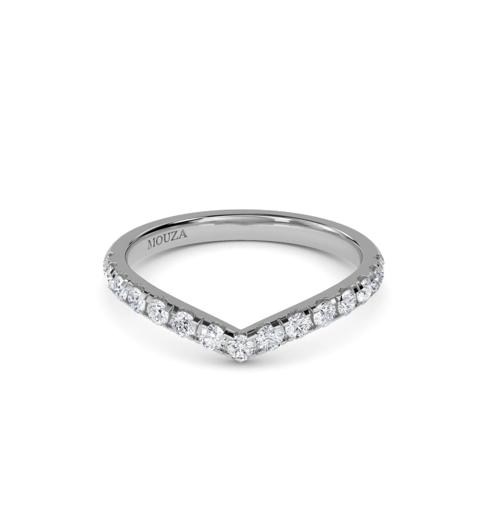 White gold wishbone wedding band