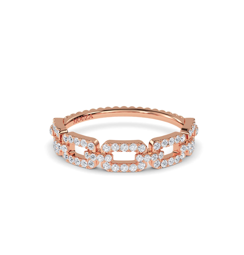 Fancy rose gold wedding band