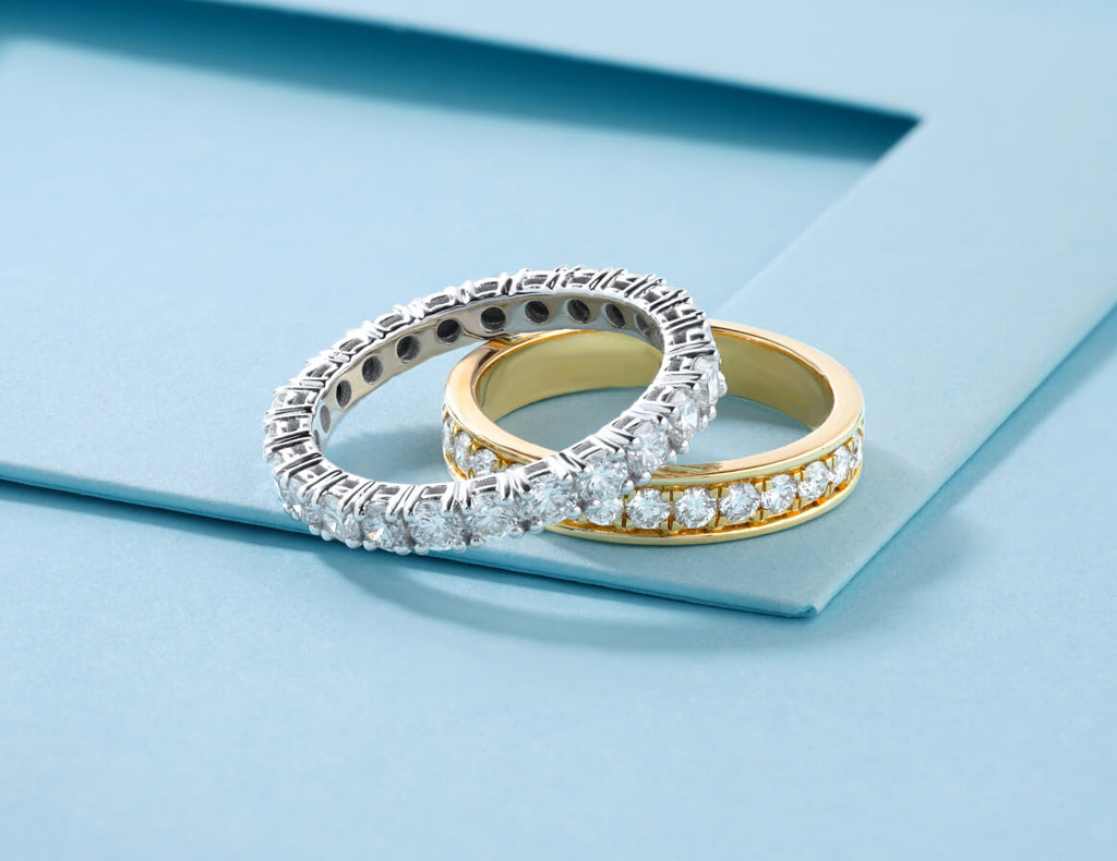 platinum and yellow gold wedding rings - Mouza