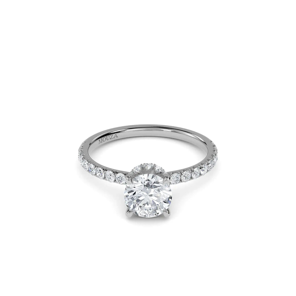 1.00ct Lab Grown Diamond Round Hidden Halo Engagement Ring