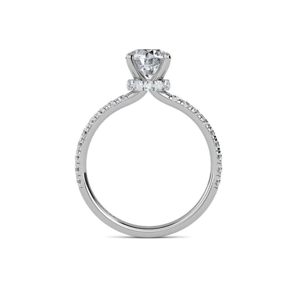 1.00ct Lab Grown Diamond Round Hidden Halo Engagement Ring