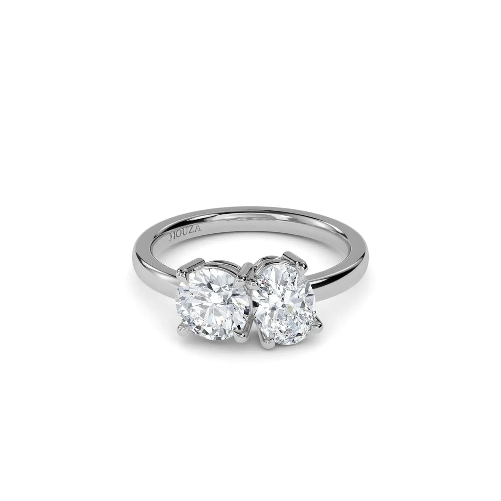 1.80ct Lab Grown Diamond Moi Et Toi Engagement Ring