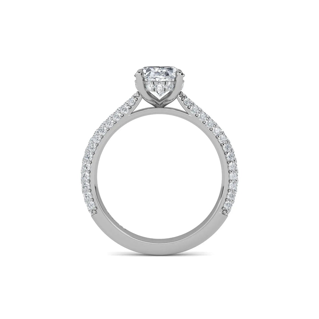 1.10ct Lab Grown Diamond Oval Hidden Halo Engagement Ring