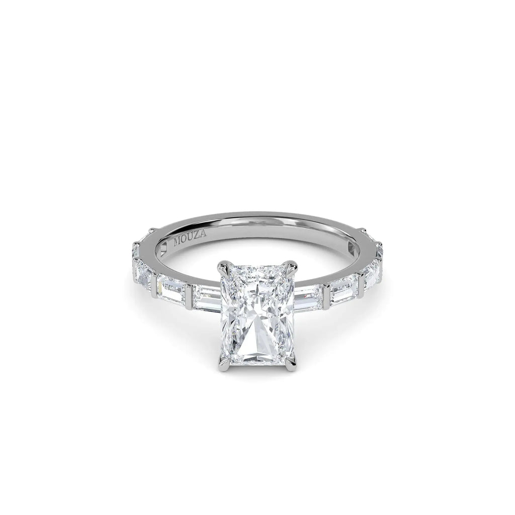1.20ct Lab Grown Diamond Radiant Cut Diamond Band Engagement Ring