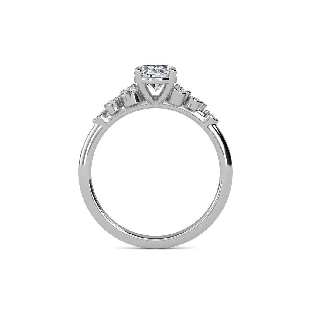 1.20ct Lab Grown Diamond Oval Trilogy Engagement Ring