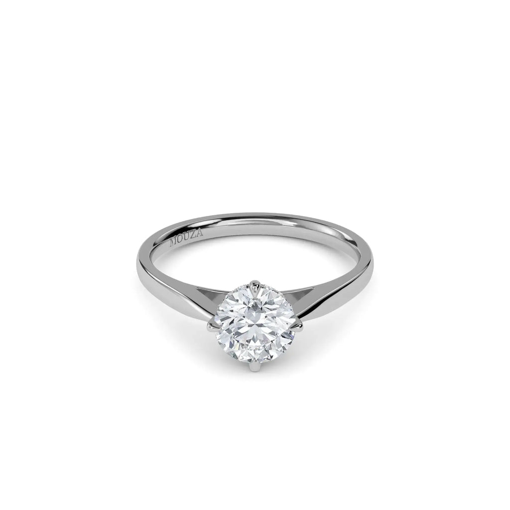1.00ct Lab Grown Diamond Round Solitaire Hidden Halo Engagement Ring