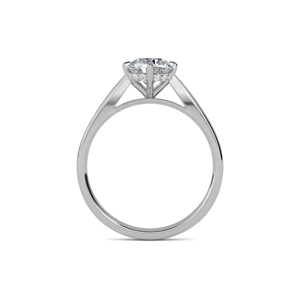 1.00ct Lab Grown Diamond Round Solitaire Hidden Halo Engagement Ring