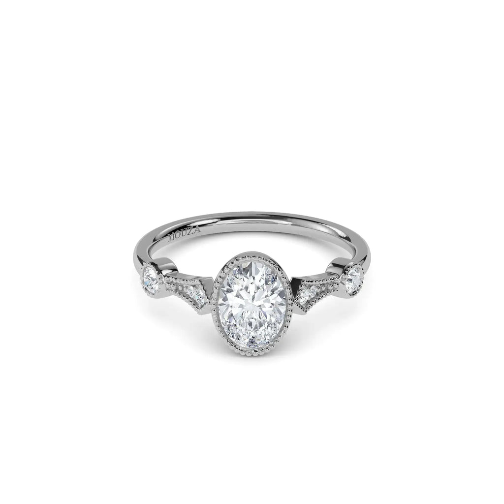 1.00ct Oval Natural Diamond Vintage Oval Diamond Engagement ring