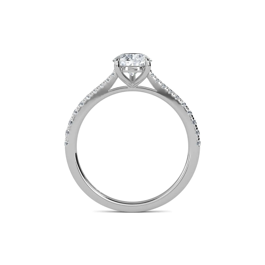 1.00ct Natural Diamond Pear Diamond Engagement Ring