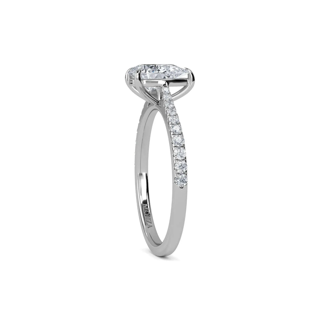 1.00ct Natural Diamond Pear Diamond Engagement Ring
