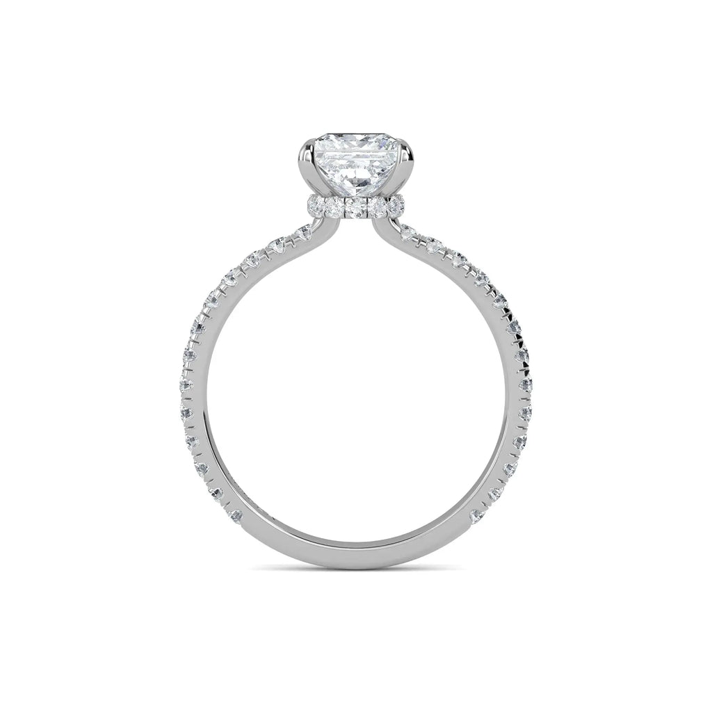 1.00ct Lab Grown Diamond Princess Cut Hidden Halo Engagement Ring