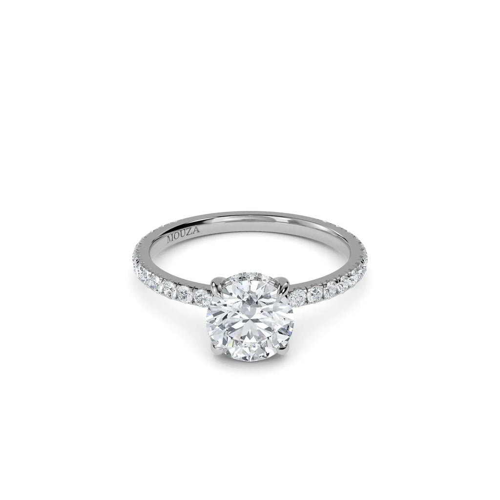 1.00ct Lab Grown Diamond Round Hidden Halo Engagement Ring