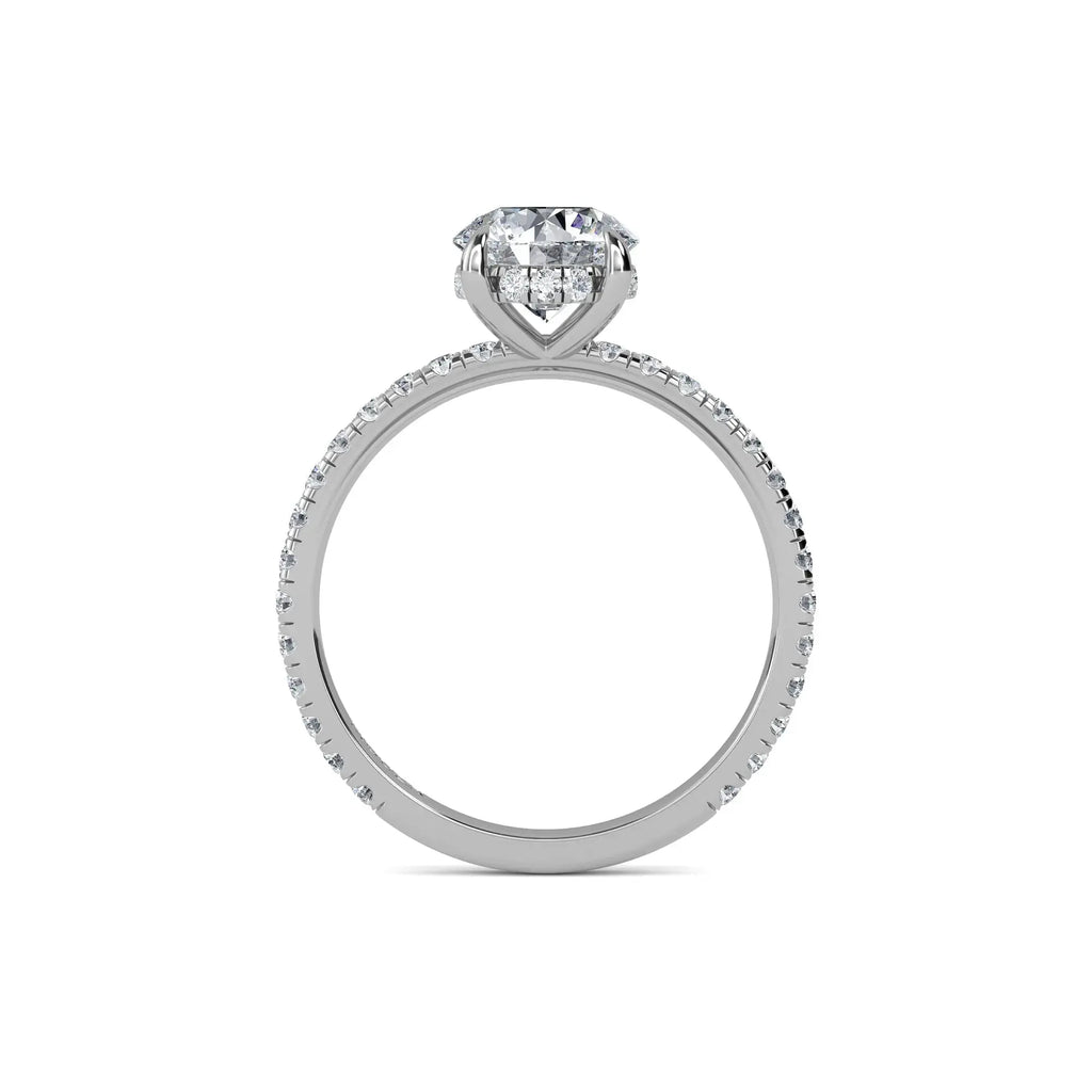 1.00ct Lab Grown Diamond Round Hidden Halo Engagement Ring