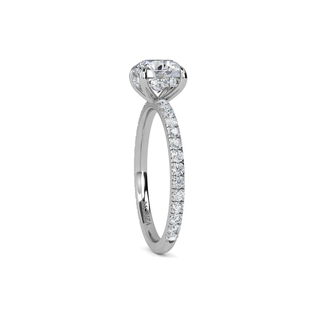 1.00ct Lab Grown Diamond Round Hidden Halo Engagement Ring