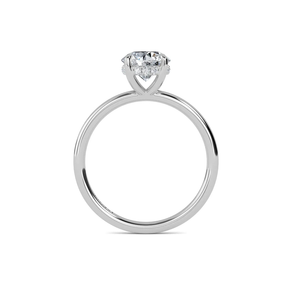1.00ct Lab Grown Diamond Round Solitaire Hidden Halo Engagement Ring