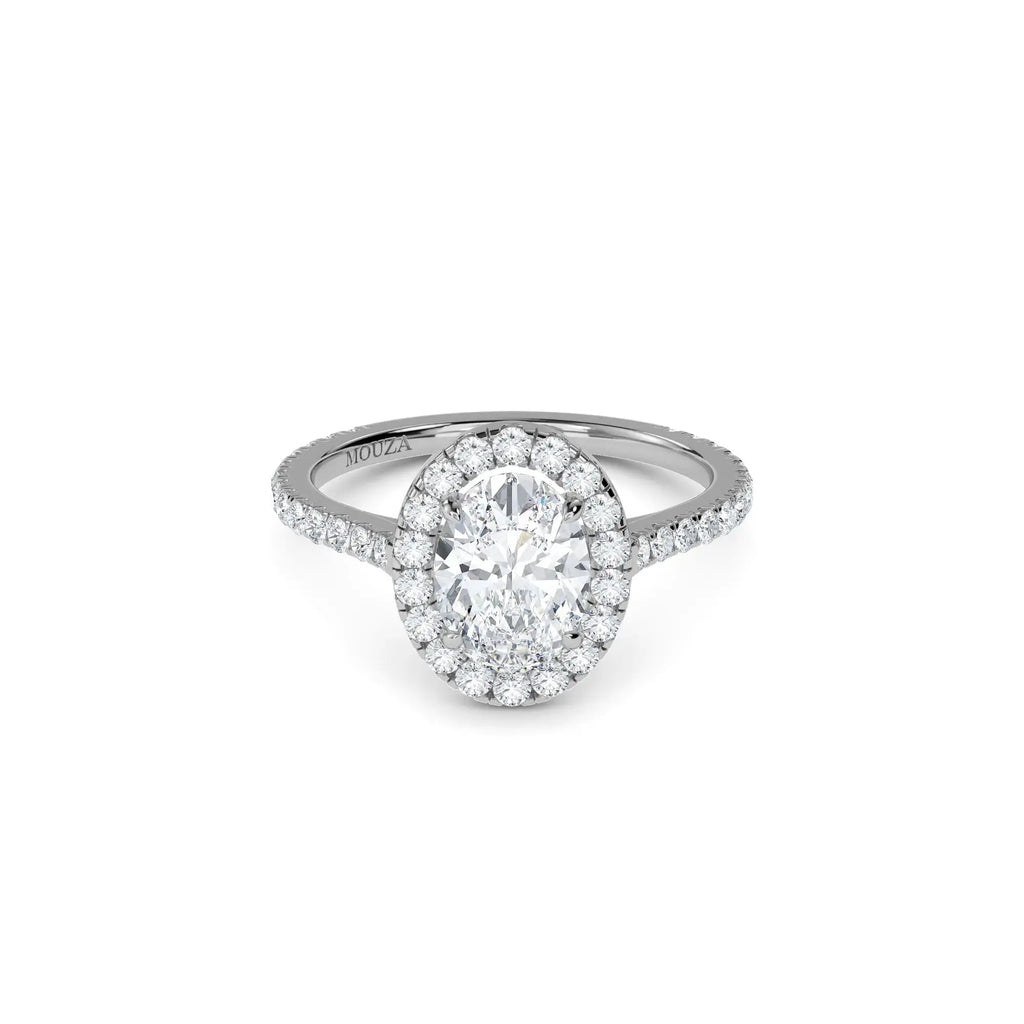 1.20ct Lab Grown Diamond Oval Halo Engagement Ring