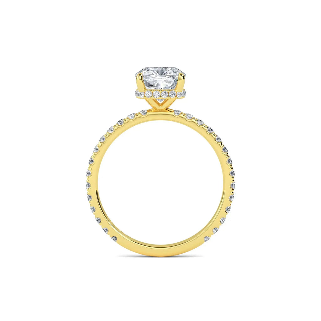 1.00ct Lab Grown Diamond Cushion Cut Hidden Halo Engagement Ring