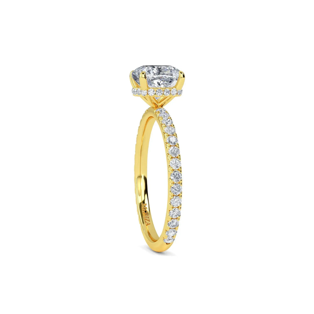 1.00ct Lab Grown Diamond Cushion Cut Hidden Halo Engagement Ring