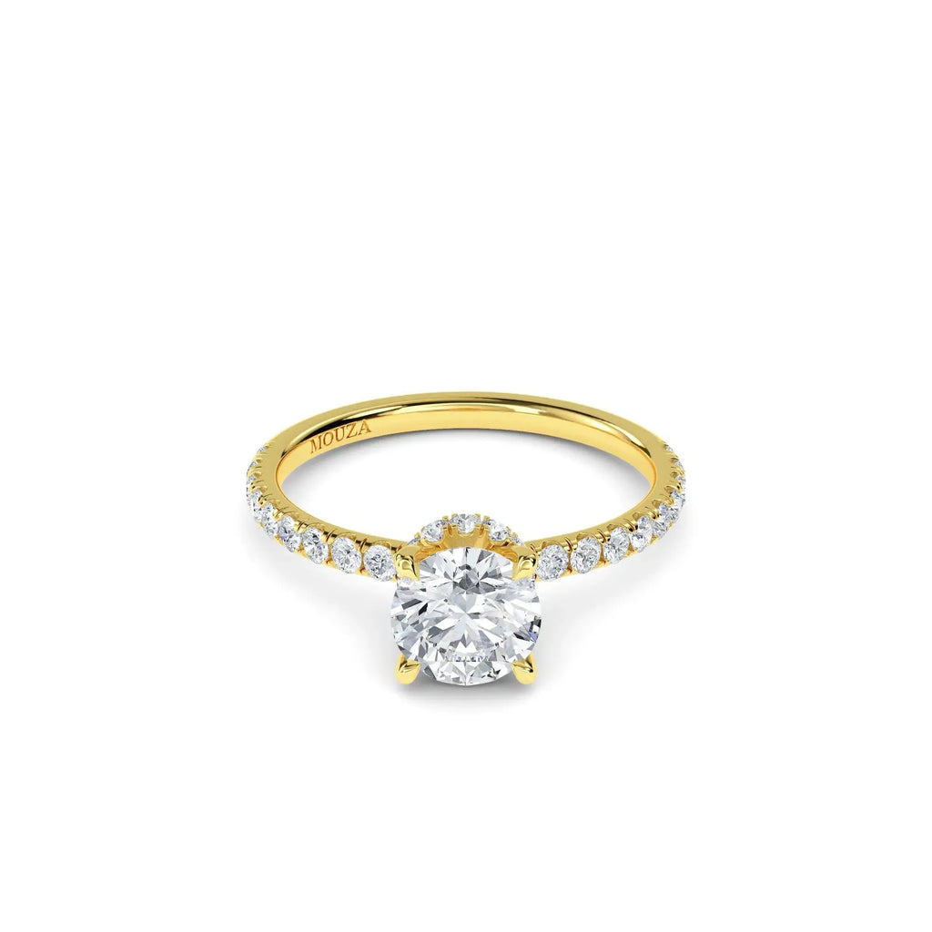 1.00ct Lab Grown Diamond Round Hidden Halo Engagement Ring