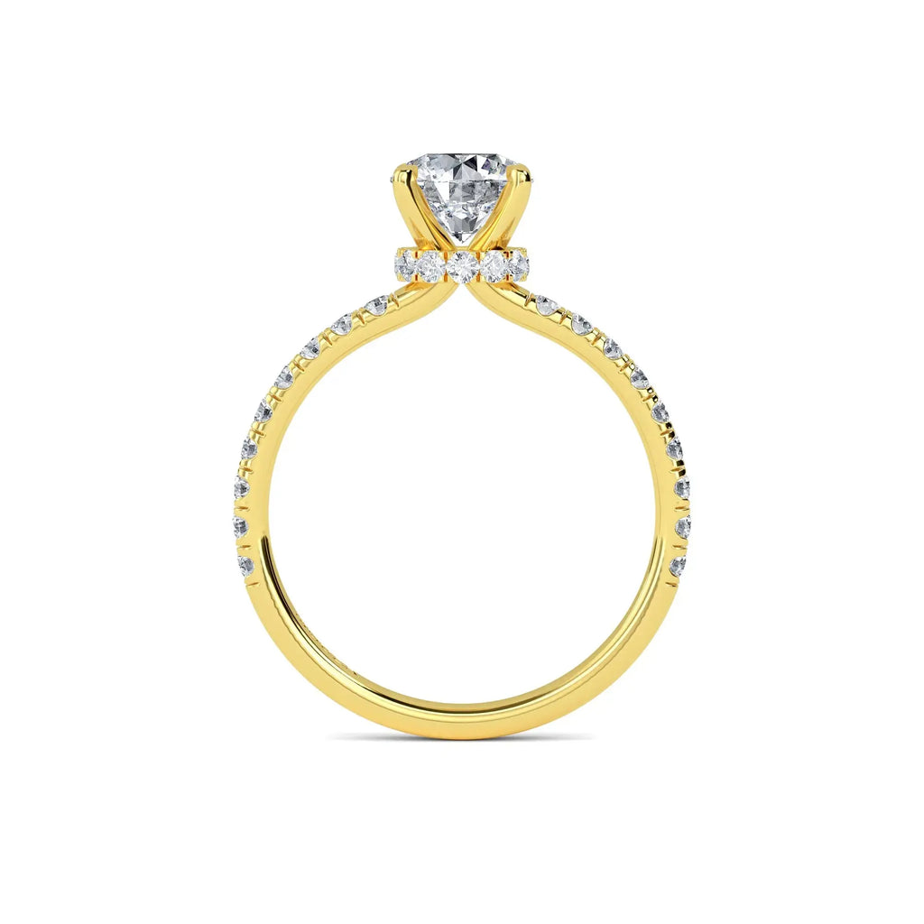 1.00ct Lab Grown Diamond Round Hidden Halo Engagement Ring