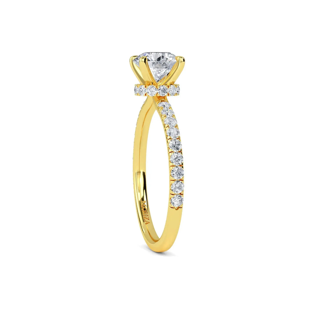 1.00ct Lab Grown Diamond Round Hidden Halo Engagement Ring