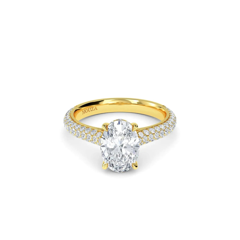 1.10ct Lab Grown Diamond Oval Hidden Halo Engagement Ring