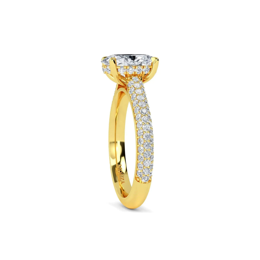 1.10ct Lab Grown Diamond Oval Hidden Halo Engagement Ring