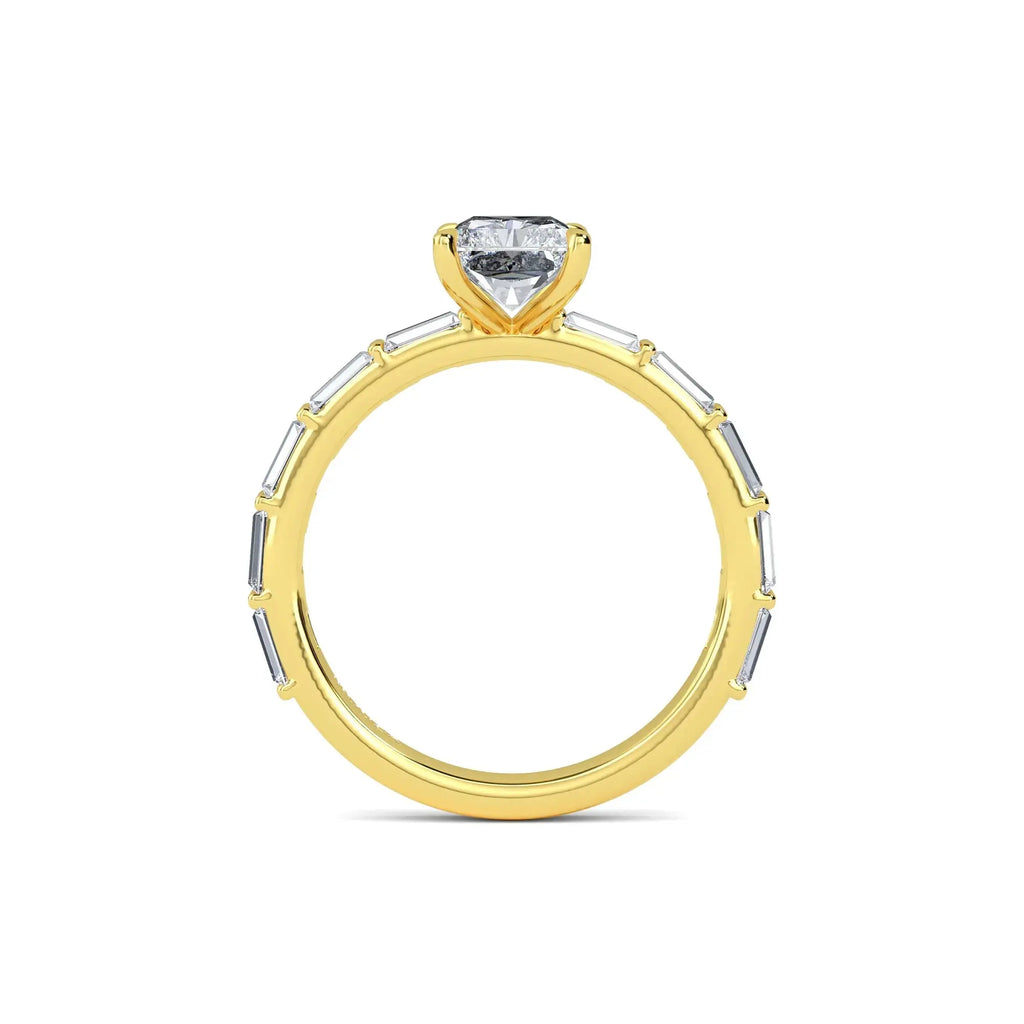1.20ct Lab Grown Diamond Radiant Cut Diamond Band Engagement Ring