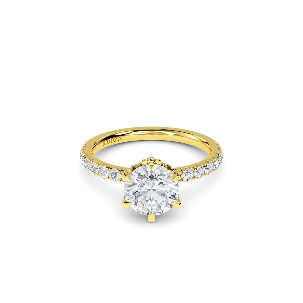 1.00ct Lab Grown Diamond Round Diamond Band Engagement Ring