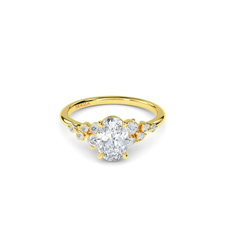 1.20ct Lab Grown Diamond Oval Trilogy Engagement Ring