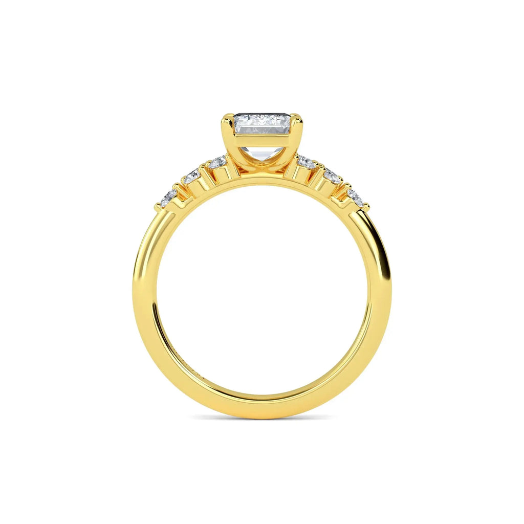 1.80ct Lab Grown Diamond Emerald Trilogy Engagement Ring