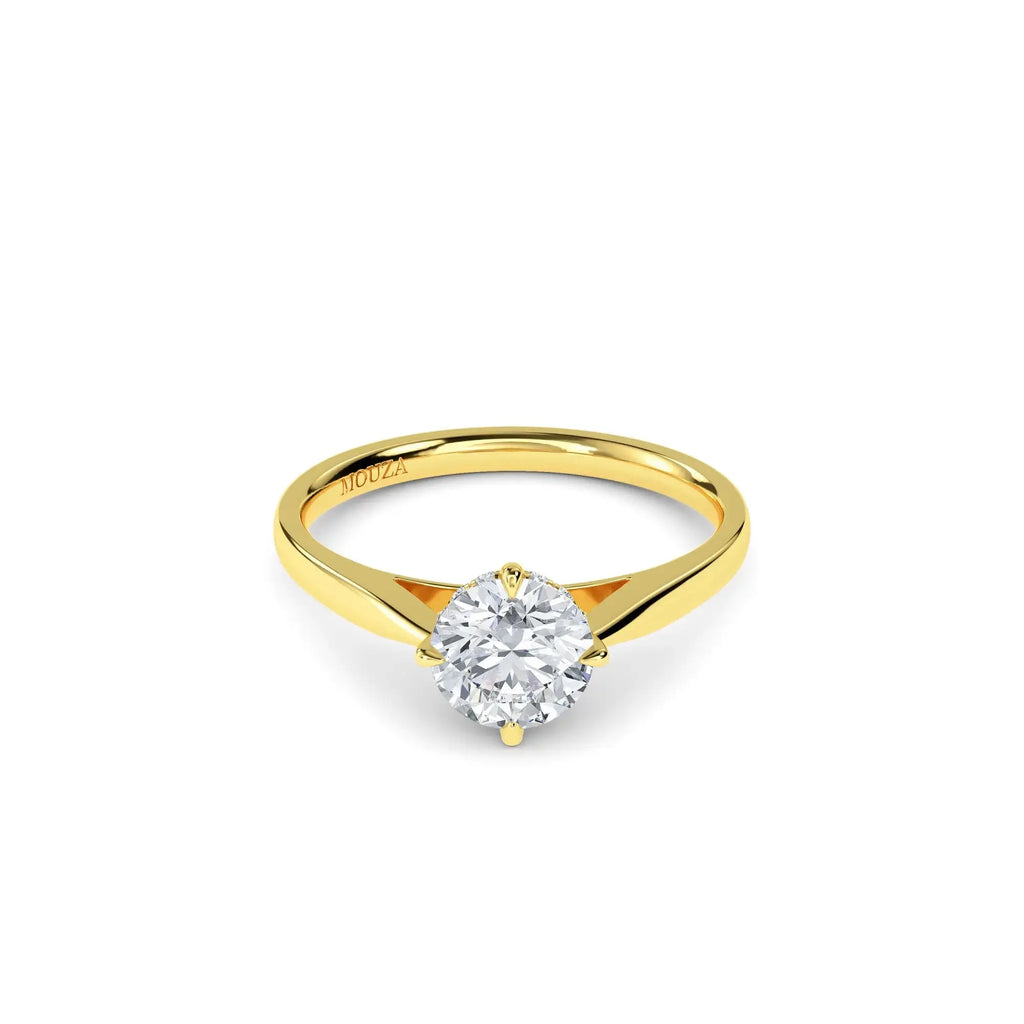 1.00ct Lab Grown Diamond Round Solitaire Hidden Halo Engagement Ring