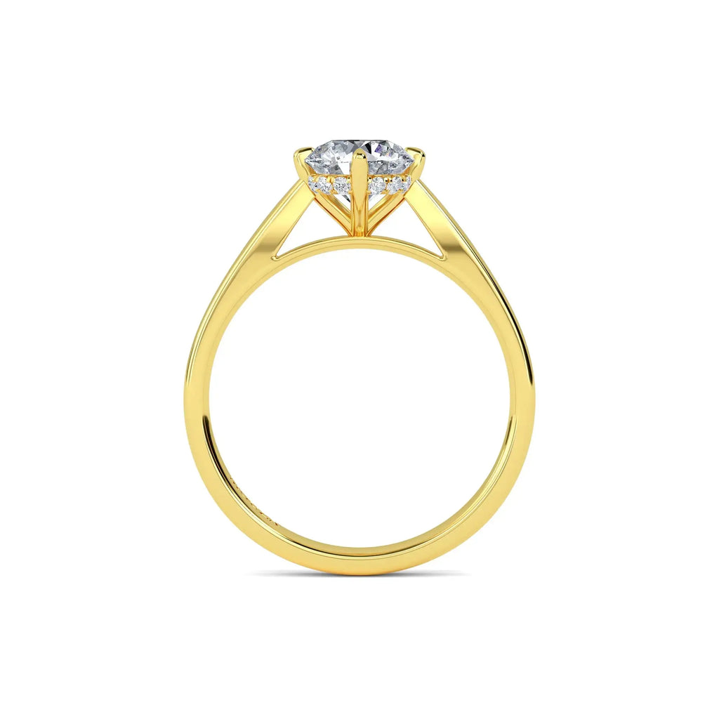 1.00ct Lab Grown Diamond Round Solitaire Hidden Halo Engagement Ring
