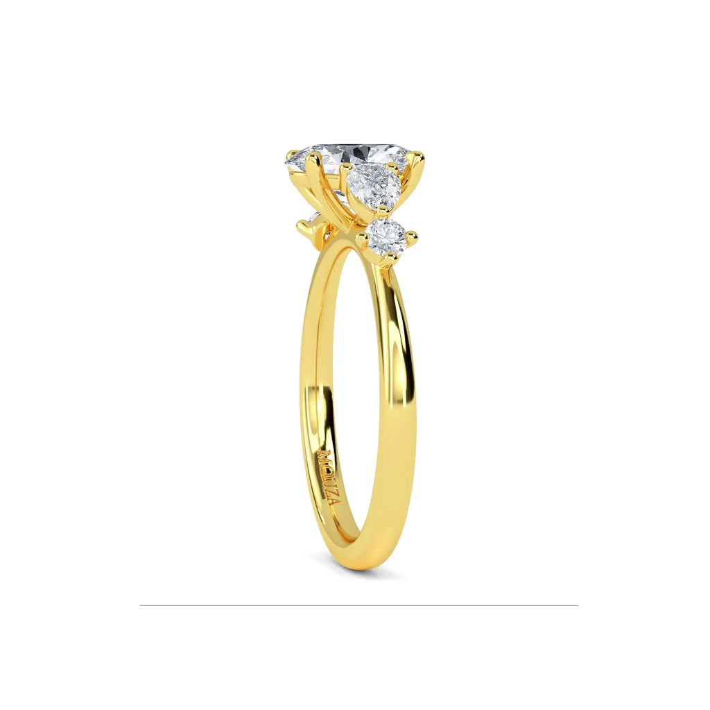 1.10ct Lab Grown Diamond Oval Trilogy Engagement Ring