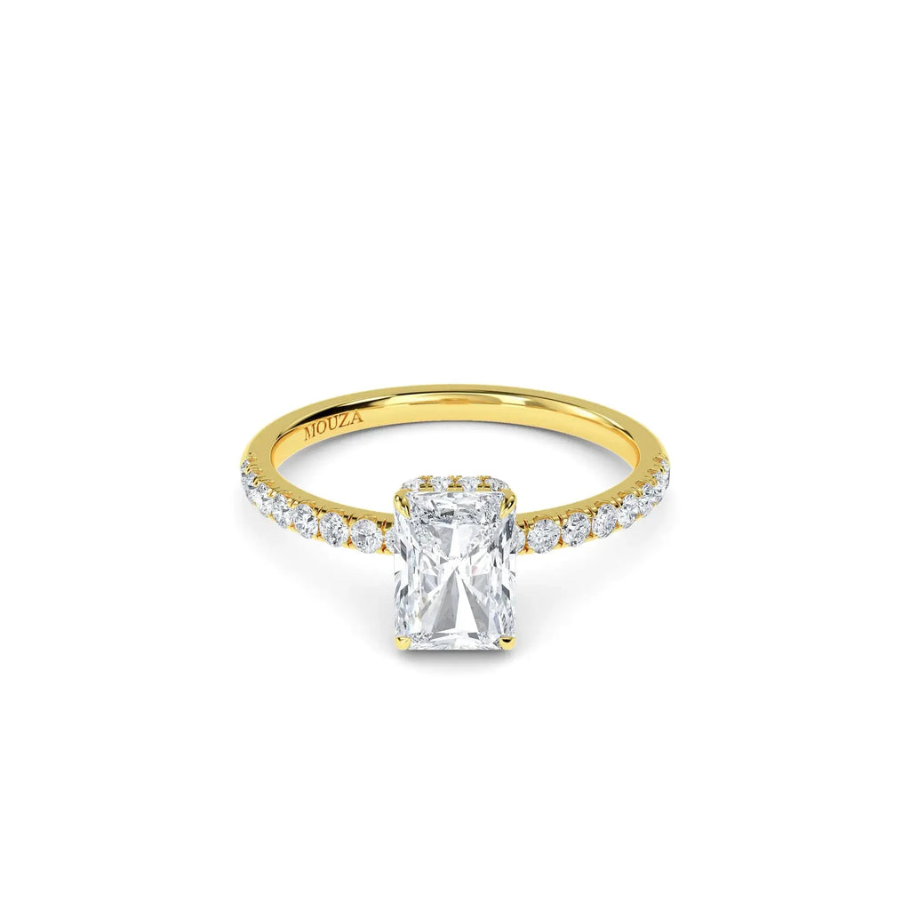 1.00ct Lab Grown Diamond Radiant Cut Hidden Halo Engagement Ring