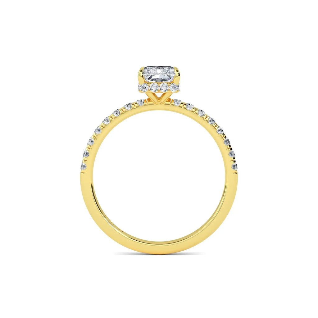 1.00ct Lab Grown Diamond Radiant Cut Hidden Halo Engagement Ring