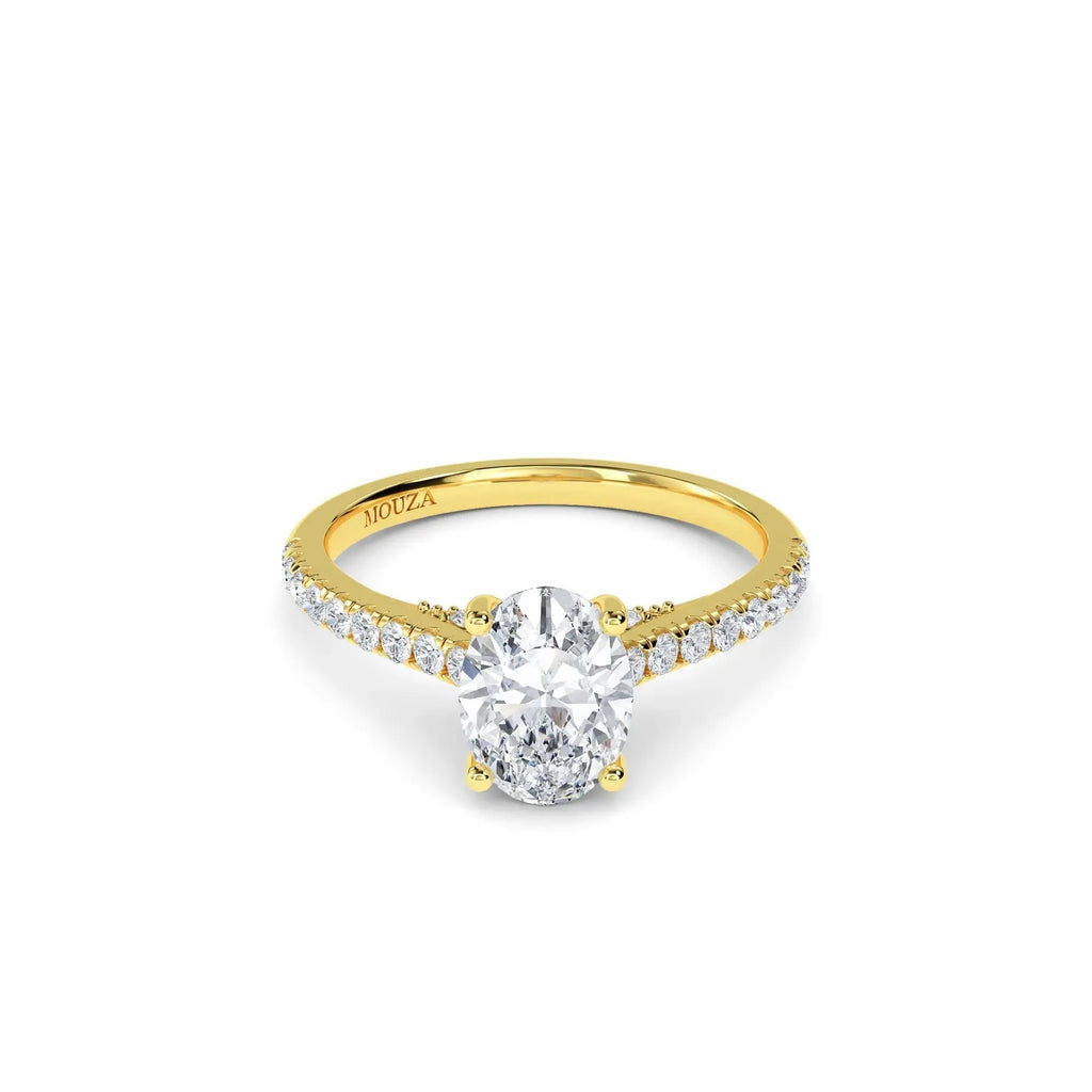 1.10ct Lab Grown Diamond Oval Diamond Band Engagement Ring