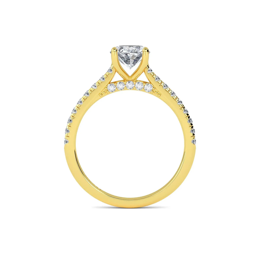 1.10ct Lab Grown Diamond Oval Diamond Band Engagement Ring