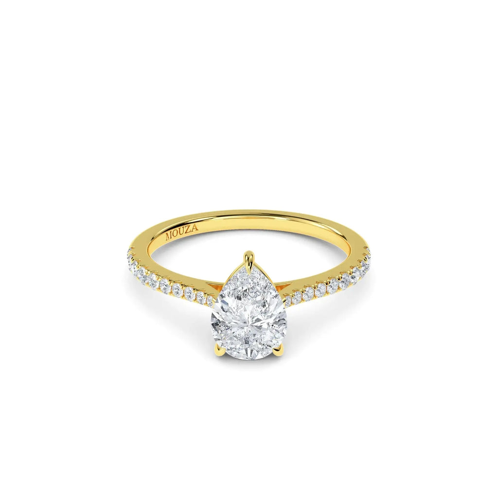 1.00ct Natural Diamond Pear Diamond Engagement Ring